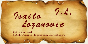 Isailo Lozanović vizit kartica
